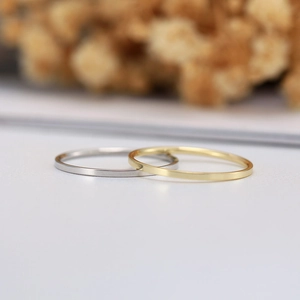 Anelli minimalisti in argento sterling S925 da 1-3 mm in finiture oro e argento lucido
