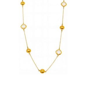 Elegante 18K vergulde dubbellaagse lange halsketting met Tsjechische glaskralen en kristallen