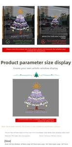 Detailed view of purple Christmas tree static window cling with UV micro-spray texture