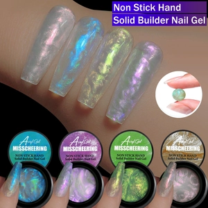 Solid Builder Nail Gel Non Stick Hand Aurora Holographic Extension Gel UV LED Phototherapy Manicure Sculpture Gel