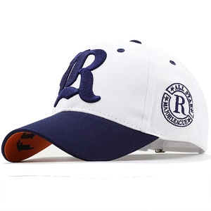 Unisex 3D Letter R Embroidery Baseball Cap Color Block Acrylic Breathable Outdoor Sports Fishing Sun Hat Adjustable