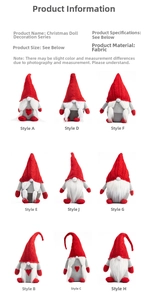 Detail showing various knit patterns and textures of Christmas gnome doll collection