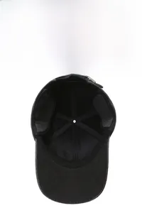 Detail of the built-in foldable ear flaps and fleece lining on the winter baseball cap