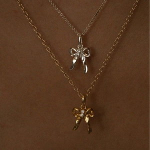 Bowknot Necklace Copper Rhinestone Exaggerated Choker Elegant Jewelry For Women