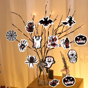 Halloween Hänge-Dekorationen gruselige Party Requisiten Fledermaus Geist Schädel Kürbis