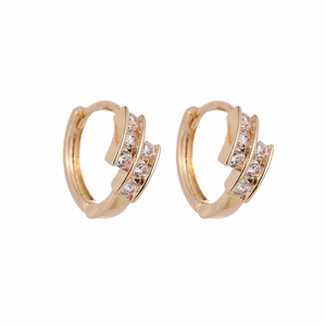 Minimalist Geometric Round Copper Zirconia Hoop Earrings For Women Small Exquisite Gold Silver Plated Fashion Ear Jewelry