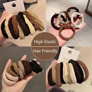 Hochelastische Haargummis Scrunchies Dickes Rippgewebe Nahtlose Pferdeschwanzhalter Minimalistischer Haarschmuck