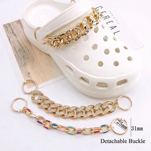 Acrylic rhinestone and colorful enamel shoe charms for clogs featuring 25mm buckles