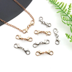 Double-headed lobster claw clasps in gold and silver finish for DIY jewelry making