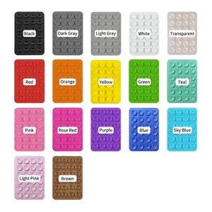 Silicone suction cup phone mount stickers in 17 colors for anti-slip mobile case grip
