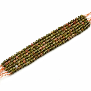 Faceted Unakite Jasper natural stone beads for DIY jewelry making in various sizes