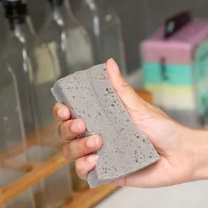 High-density gray kitchen cleaning sponge with excellent elasticity and resilience