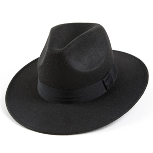 Classic Fedora Hat Polyester Felt Wide Brim Jazz Hat For Men Women Retro Gentleman Style British Autumn Winter Warm Accessory