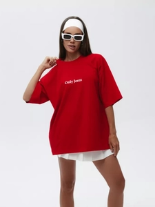 Women T-Shirt 100% Cotton Oversized Crew Neck Short Sleeve Letter Print Only Jesus Casual Streetwear Top