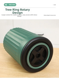 Detail of rotating base with 360-degree rotation design for steady kitchen organizer