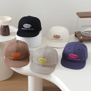 Kids Hip Hop Flat Brim Baseball Cap Embroidered Letter Adjustable Outdoor Snapback Hat Cotton For Boys Girls