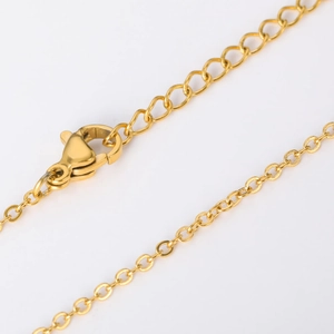Polished golden stainless steel DIY link chain with lobster clasp for jewelry making