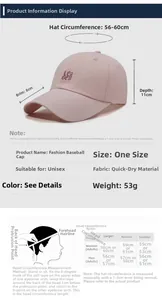 Detailed size guide for breathable quick-dry baseball cap with 8cm brim and LE GEE logo