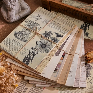 Vintage Scrapbooking Paper Decorative Material For DIY Journaling Planner Retro Botanical Astronomy Music Themes Lightweight Paper