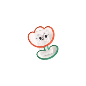Cute flower shaped acrylic clip with cartoon smiley face for snack sealing and paper organizing