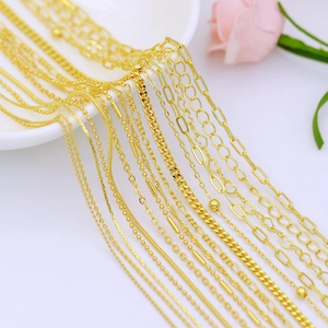DIY Jewelry Making Chain Bulk Spool Gold Plated Copper Link For Necklace Bracelet Crafting Finding