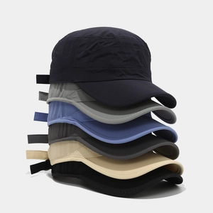 Flat top military caps in six colors made of quick-dry waterproof lightweight fabric