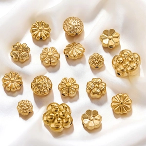Golden stainless steel lavender flower spacer beads and charms for DIY jewelry making