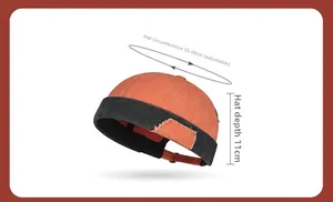 Guide des tailles détaillé pour bonnet orange et noir avec tour de tête réglable 55-60cm