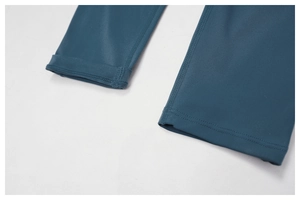Detailed close-up of high-elastic yoga legging cuffs with professional reinforced stitching