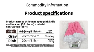 Detaillierte Größentabelle und Gewicht für Weihnachts-Besteckhalter in Mützenform