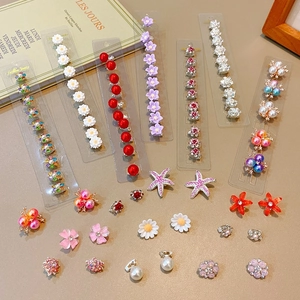 Mini Pinces À Cheveux Alliage Strass Künstliche Perles Fleurs Rose Design Petites Pinces Pour Petites Filles Accessoires De Coiffure