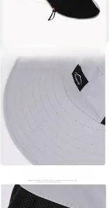 Detail of outdoor sun hat featuring breathable mesh fabric and 26cm adjustable windproof cord