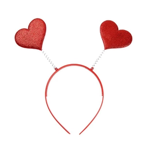 Red sequin heart headband for Valentine's Day party with sparkling spring decorations