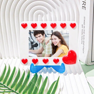DIY hart-fotolijst siliconen mal met decoratieve vlinderstandaard en accenten