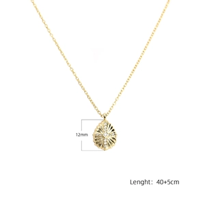 Detail showing 12mm teardrop gold pendant with cross diamond inlay and 45cm chain