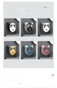 Matrix display of panda-shaped wall-mounted soap boxes in six different color variants