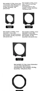 Detailed size chart for PE film suspension display boxes for jewelry and small gifts