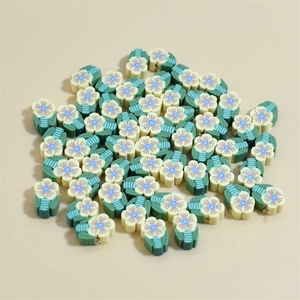 Perles fleurs en pâte polymère 10mm avec trous pour la création de bijoux DIY