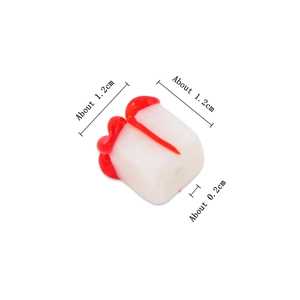 Glazed glass Christmas gift box charm bead 1.2cm for DIY bracelet jewelry making