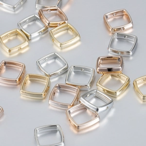 Square CCB spacer beads in gold silver rose gold finishes for DIY jewelry making