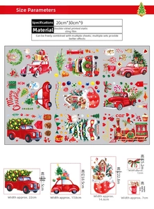Christmas window decals set of 9 sheets with snowmen and red truck holiday patterns