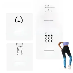 Detail showing high-waist tie-dye seamless yoga leggings with gradient blue and black pattern