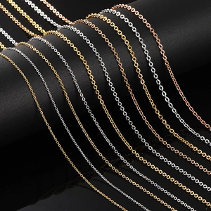 Minimalistische Roestvrijstalen Platte O Kabel Kruis Ketting Voor DIY Sieraden Maken Kettingen Armbanden Accessoires Goud Zilver Roségoud Kleur