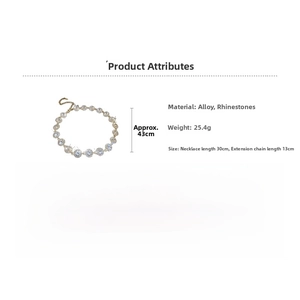 Détails du collier scintillant en zircone avec chaîne en alliage réglable de 43 cm