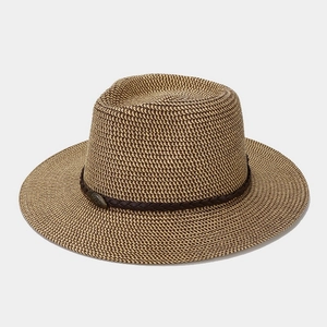 Woven Paper Straw Fedora Hat Wide Brim Summer Sun Protection Beach Travel Retro Unisex Cap With Leather Belt Decor