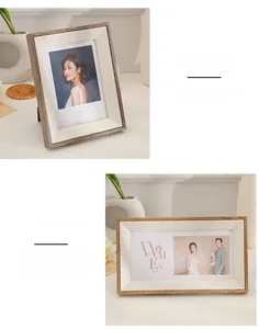 Close-up of minimalist wood grain picture frames with high-definition MDF material detail