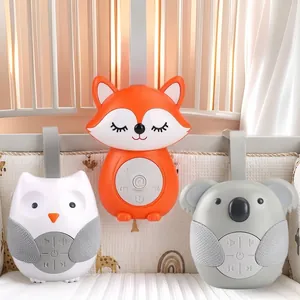 Baby Sleep Soother Music Box Plastic White Noise Machine Portable Silicone Strap Cartoon Animal Owl Koala Fox Infant Toy