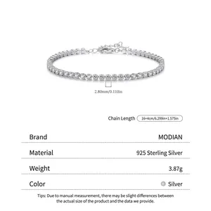 Exquisite S925 sterling silver tennis bracelet with 2.8mm sparkling zircon stones