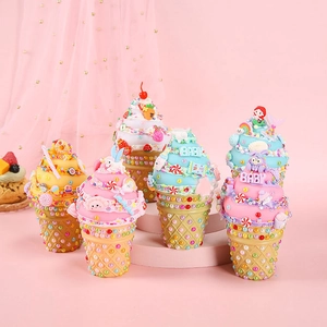 DIY Simulation Cream Glue Ice Cream Night Light Handmade Material Kit Creative Desktop Ornament Educational Craft Toy