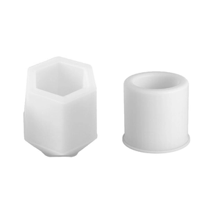 Silicone molds set for cylindrical and hexagonal honeycomb resin candle jars and DIY crafts